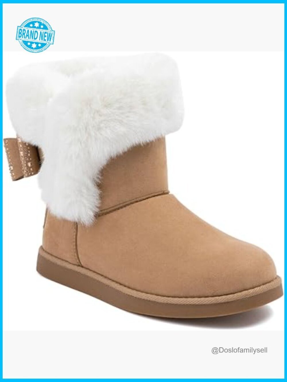 Faux Suede Slip On Winter Snow Boots Warm Fur Lining Comfortable Fashion Ankle